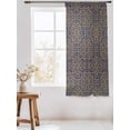 thumbnail image 3 of Sheer Curtains 72 Inches Long, Vintage Mediterranean Semi Sheer Curtains Light Filtering Window Treatment, Retro Morocco Abstract Art Brown Blue Privacy Voile Drapes for Living Room 52x72 Inch, 3 of 7