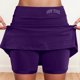 thumbnail image 2 of Falda culotte de talle medio para mujer: cintura elástica, bolsillos laterales, diseño fluido en capas, falda estampada informal para el verano., 2 of 5