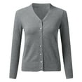 thumbnail image 3 of Cardigan Sweaters for Women 2025 Long Sleeve Button Open Front Plain Knit Sweater Cardigans Coat Outerwear, 3 of 6