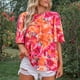 thumbnail image 4 of Blusa de manga corta con cuello redondo, blusa de manga corta, blusa informal redonda de manga corta para mujer, blusa de manga corta de alta capacidad, 4 of 7