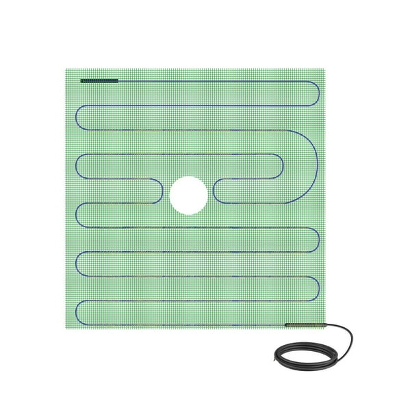 WarmlyYours 7.1 sq. ft. Electric Floor Heating Shower Mat, Use Under聽Tile, Marble, Vinyl and Stone (120V), 7.1 sq. ft. (32"" x 32"")" (TRT120-2.7x2.7) 7.1 sq. ft.
