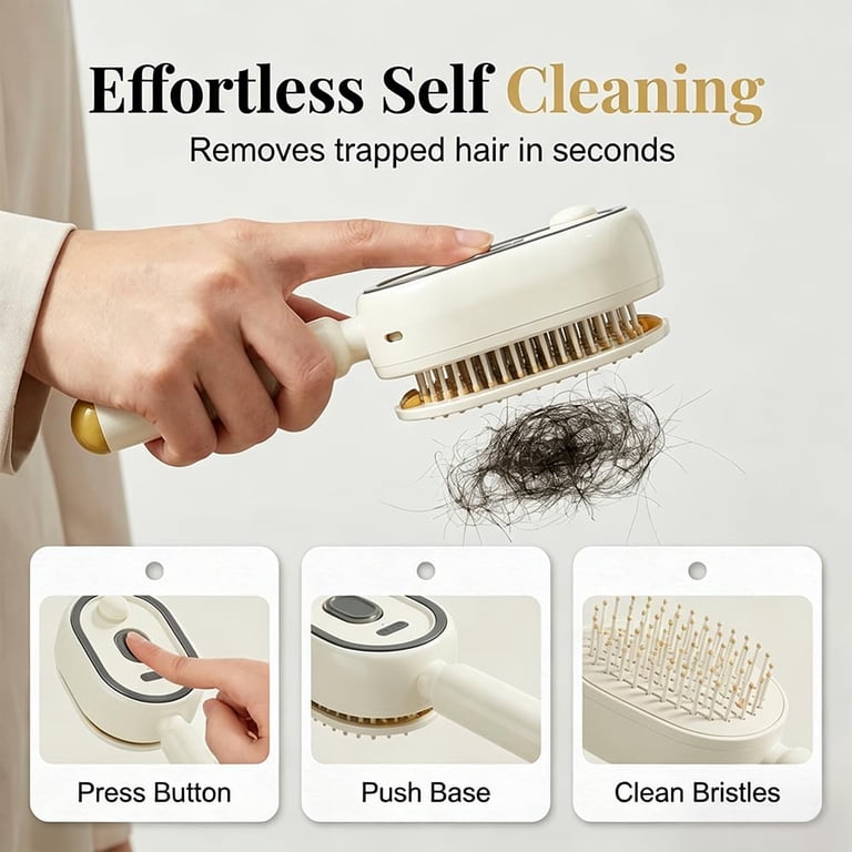 Rechargeable Electric Spray Air Cushion Massage Comb - Detangling Steam Brush for Quick Styling At Home - Walmart.com