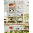 thumbnail image 6 of Cyxphion B8 Wall Mounted Metal Bookcase, 6-Tier Mesh Storage Shelf Organizer, Heavy Duty Steel Wall Bookshelf for Home Office, Living Room, Study, White, 6 of 9