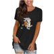 thumbnail image 1 of Moda mujer Casual Pascua camiseta impresa cuello redondo manga corta pulóver Tops blusa Fridja bn6944, 1 of 8