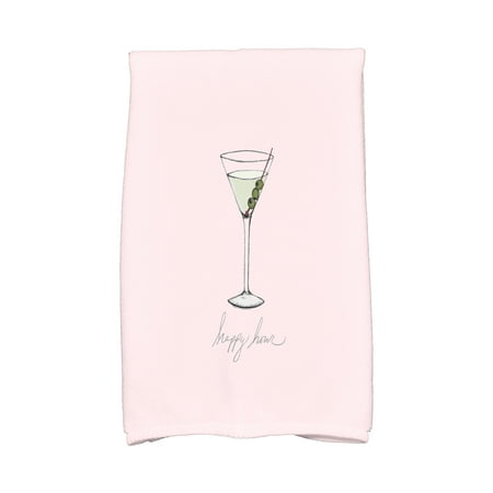 

Simply Daisy 16 x 25 inch Martini Glass Happy Hour Geometric Print Kitchen Towel Pink