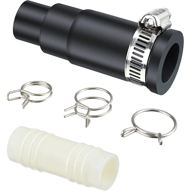 Woeilo Dishwasher Drain Hose Adapteratible with Insinkerator Garbage Disposals, Dishwasher Hose Connector Include 1 Inlet Connector, 1 Hose Clamp and 3 Spring Clamps (1 Set)