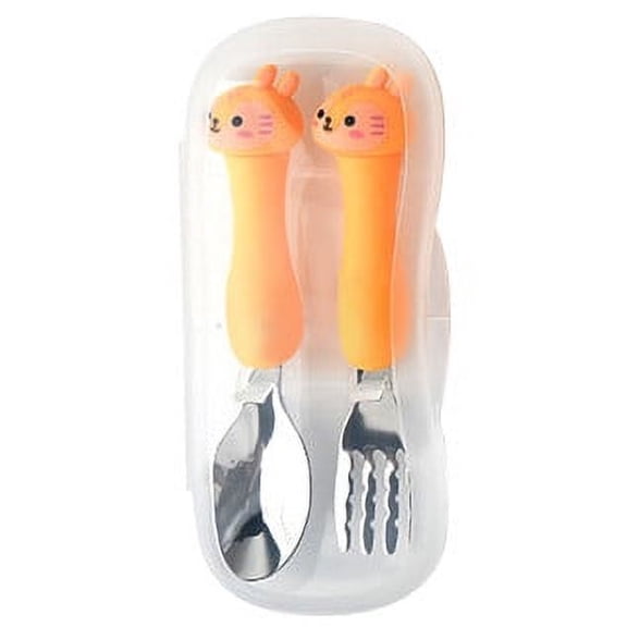 Kids Travel Utensils with Case, Food-Grade Stainless Steel & BPA-Free Plastic, Travel Kid Cutlery Set, Dishwasher Safe Fork, Spoon & Case, Reusable Flatware, Silverware for Kids