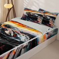 thumbnail image 3 of Castle Fairy Black Race Car Zipper Full Size Comforter Sets with Fitted Sheet and 2 Pillowcases for Boys,Speed Blur Zipper Bedding Set,Black and Red,4pcs,Grey Reversible, 3 of 6