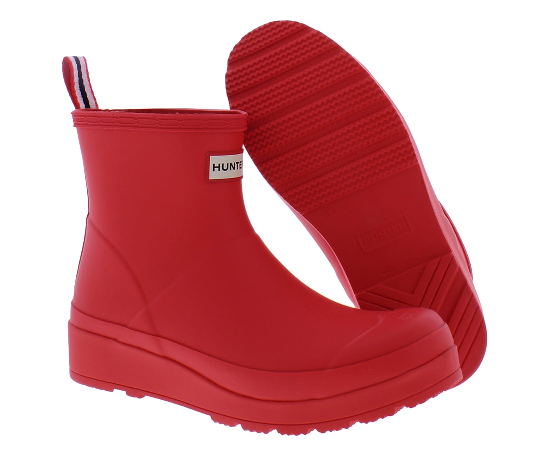 Hunter Women's Play Short Rain Boots Logo Red WFS2020RMA LRD