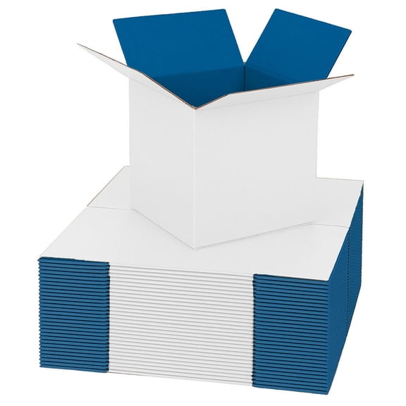 UCANPACK Blue Color Shipping Boxes 7 x 7 x 7" (Color Inside) - 25 Pack Medium Cardboard Boxes, 7x7x7 Shipping Boxes - Custom Shipping Boxes Made in USA