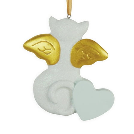 Angel Cat Memorial Christmas Round Disc Ornament