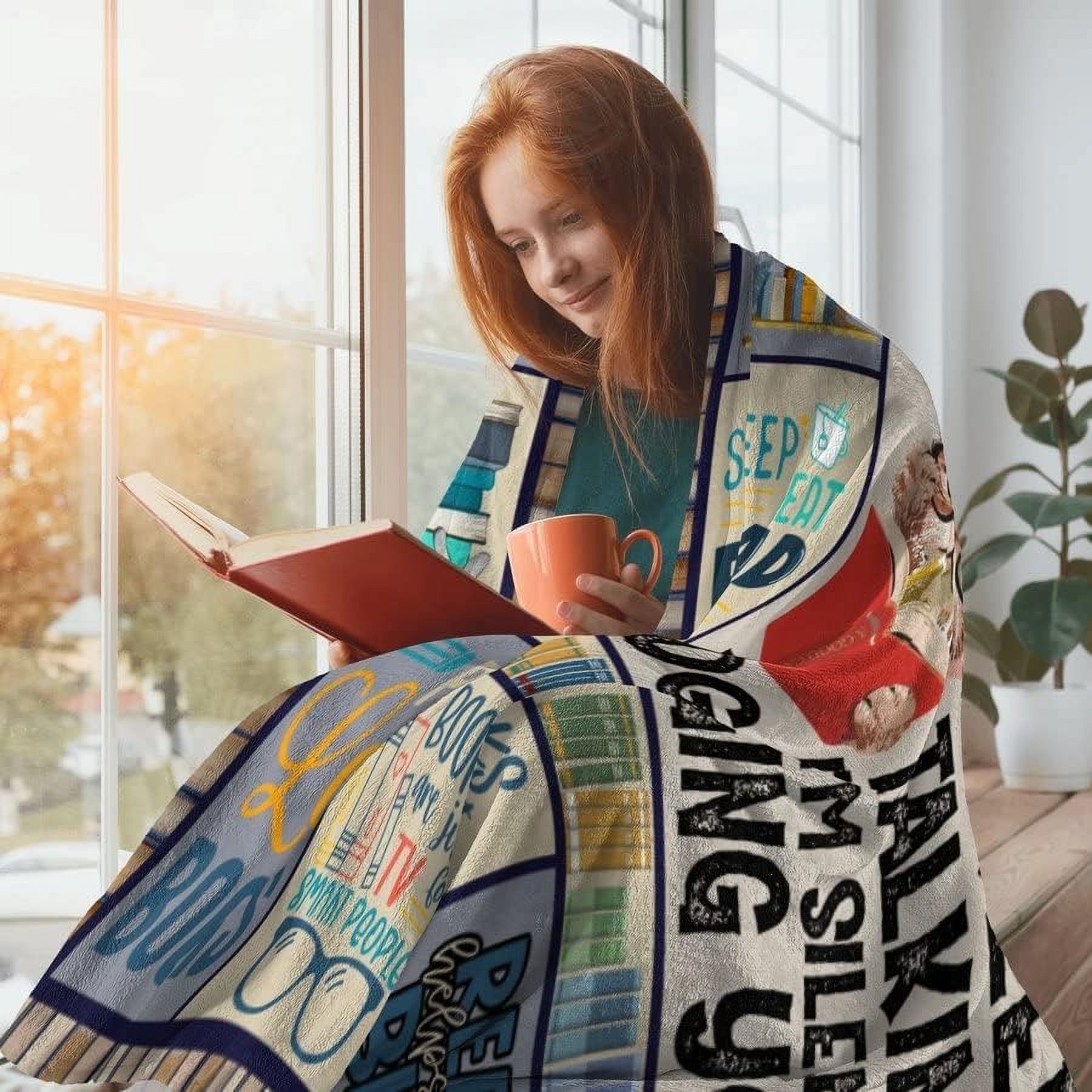Book Lovers Gifts,Gifts for Book Lovers Women/Reader,Librarian Gifts,Book Reader Gifts,Book Club/Bookworm/Reading Gifts for Book Lover Bookish,Literary Gifts Blanket 60"x50"