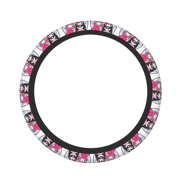 Cartoon Doll Elastic Steering Wheel Cover Stylish Neoprene Decorative Car Accessories for Universal Auto