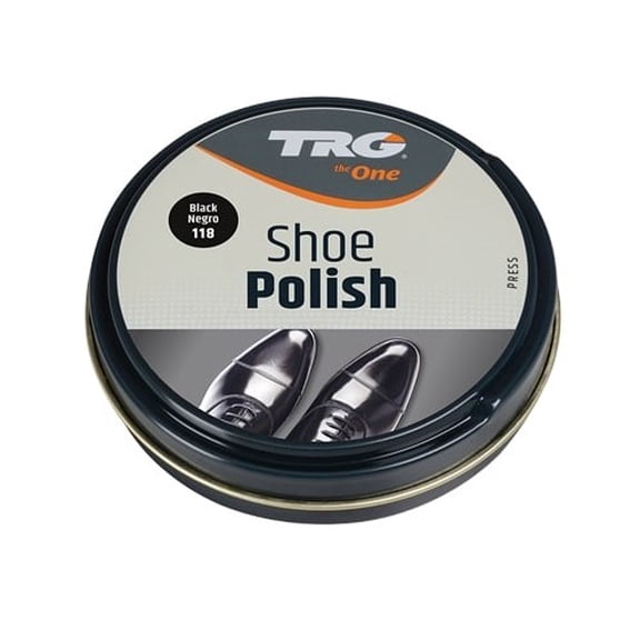 TRG Black Shoe Polish 50ml - hard wax leather shoe polish with powerful cleaning effect.