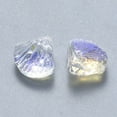thumbnail image 2 of Transparent Spray Painted Glass Beads Top Drilled Beads AB Color Plated Scallop Shape Clear AB 10x10.5x6mm Hole: 1mm, 2 of 2