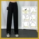 thumbnail image 3 of Pantalones de pierna ancha de seda de hielo para mujer, pantalones largos informales de verano con cintura elástica suelta, 3 of 5