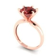 thumbnail image 2 of Clara Pucci 14K Rose Gold Solid Gold Garnet Solitaire Anniversary Ring for Women - 2.5 cttw Round Cut, 2 of 8