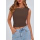 thumbnail image 3 of Remera PRETTYGARDEN 2025 Verano Crop Top Hombros Descubiertos Café M, 3 of 9
