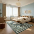 thumbnail image 2 of Ultrug Vintage Rugs Soft Accent Area Rug Retro Distressed Medallion Carpet for Bedroom Living Room Home Decor,5'x8',Green, 2 of 7