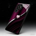 thumbnail image 2 of Sparkling Heart Hard Case for Samsung, Luxury Heart Phone Case for Samsung Galaxy, Shockproof Tempered Glass Protective Cove (Black,S21), 2 of 5