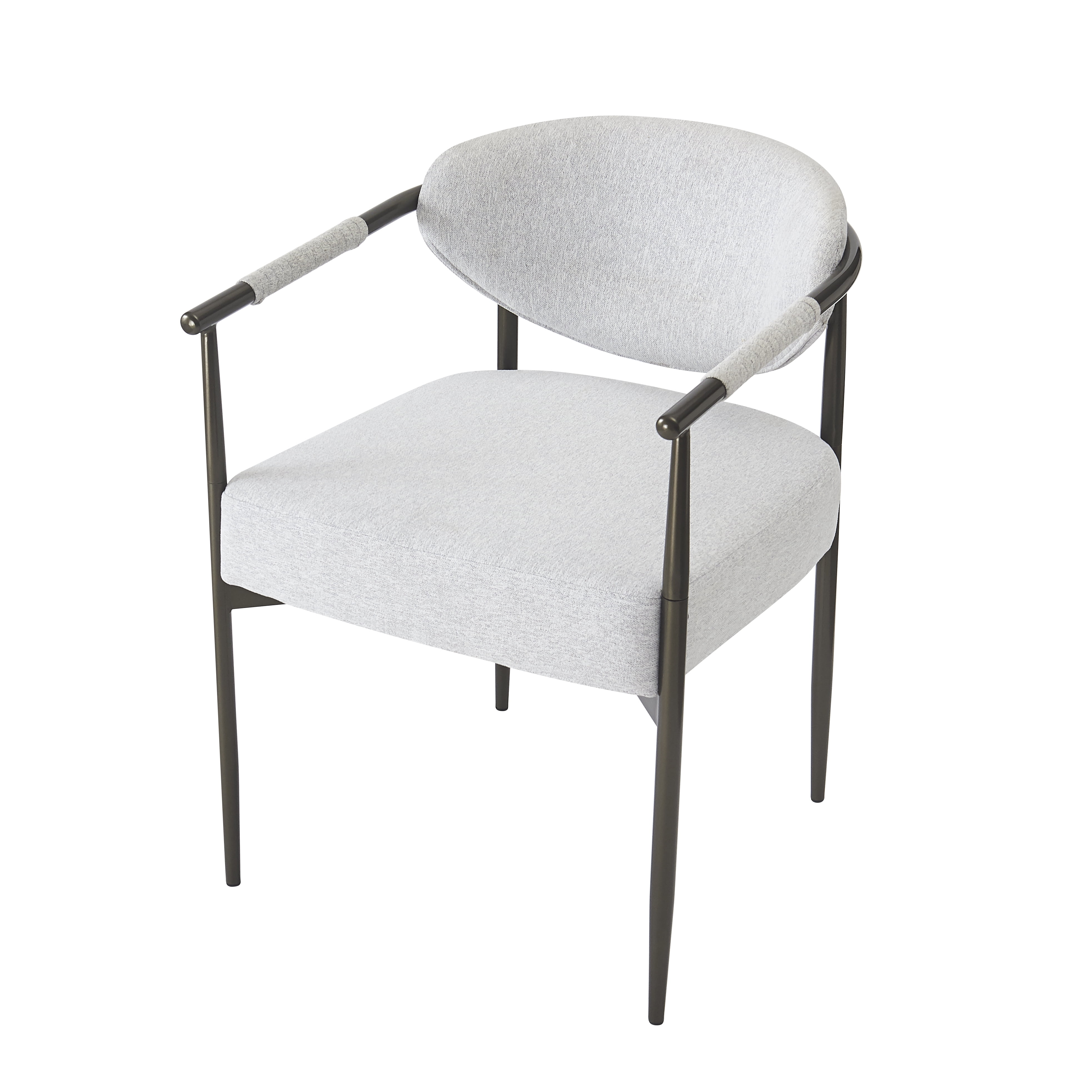 Euroco Upholstered Dining Chairs Set of 2, Modern Kitchen Accent Chairs with RCushion Seat & Metal Legs, Armchairs for Kitchen,Living Room, Restaurant