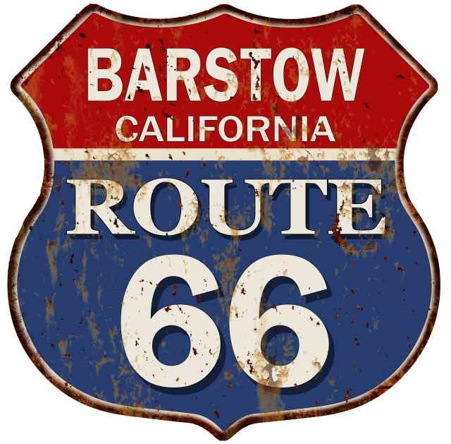 BARSTOW, CALIFORNIA Route 66 Shield Metal Sign Man Cave Garage 211110013042