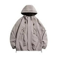 thumbnail image 3 of WTOBBY Men's Outdoor Waterproof Windbreaker Jacket with Pit Zips Ventilation, Packable Design for Hiking Travel, Moisture-Wicking Quick-Dry Fabric,Khaki XL, 3 of 4