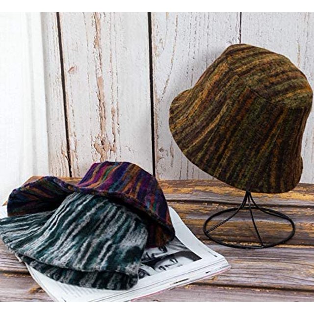WITHMOONS Gorro de pescador suave y cálido con rayas de invierno de lana CW00340
