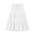 thumbnail image 6 of Bovxnpu Women's Boho Midi Skirt A-Line Flowy Skirts Summer Casual High Waisted Drawstring Ruffle Midi Skirts, 6 of 6
