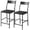 Black-2 Pcs, variant on Memoryfield PU Leather Bar Stools Bar Stools Set of 4, Modern Iron Counter Height Chairs, 300 lb Capacity, Kitchen Island & Home Bar, Brown