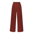 thumbnail image 1 of Pantalones PRETTYGARDEN Palazzo de Pierna Ancha Rojo Óxido Talle Alto XL, 1 of 9