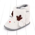 thumbnail image 6 of Newborn Infant Baby Girls Boys Warm Fleece Cartoon Winter Booties First Walkers Slippers Shoes,Christmas Reindeer,0-18M, 6 of 7