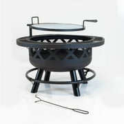 Outdoor Leisure Products 5511 32" Black Roundup Fire Pit with cooking shelf