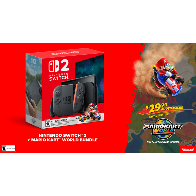 Nintendo Switch 2 + Mario Kart World Bundle - Walmart.com