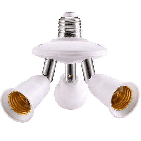 

3 in 1 Light Socket Splitter E26 E27 Adapter Converter for Standard LED Bulbs 360 Degrees Adjustable 180 Degree Bendable