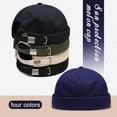 thumbnail image 4 of Men Women Solid Color Skullcap Hat Cap Casual Docker Sailor Brimless Hip Hop L2N3, 4 of 9