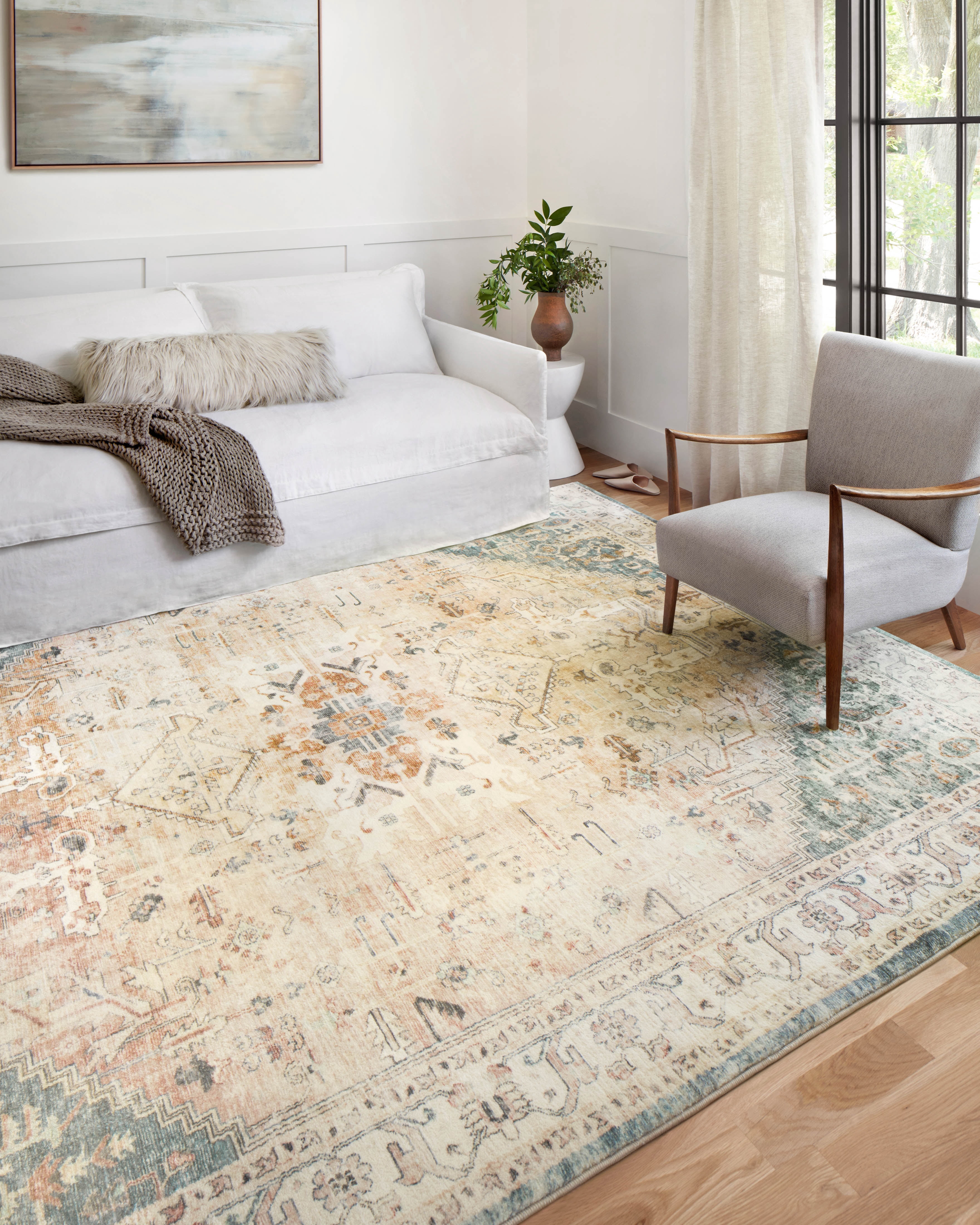 Loloi Rosette Clay / Ivory 18" x 18" Sample Rug