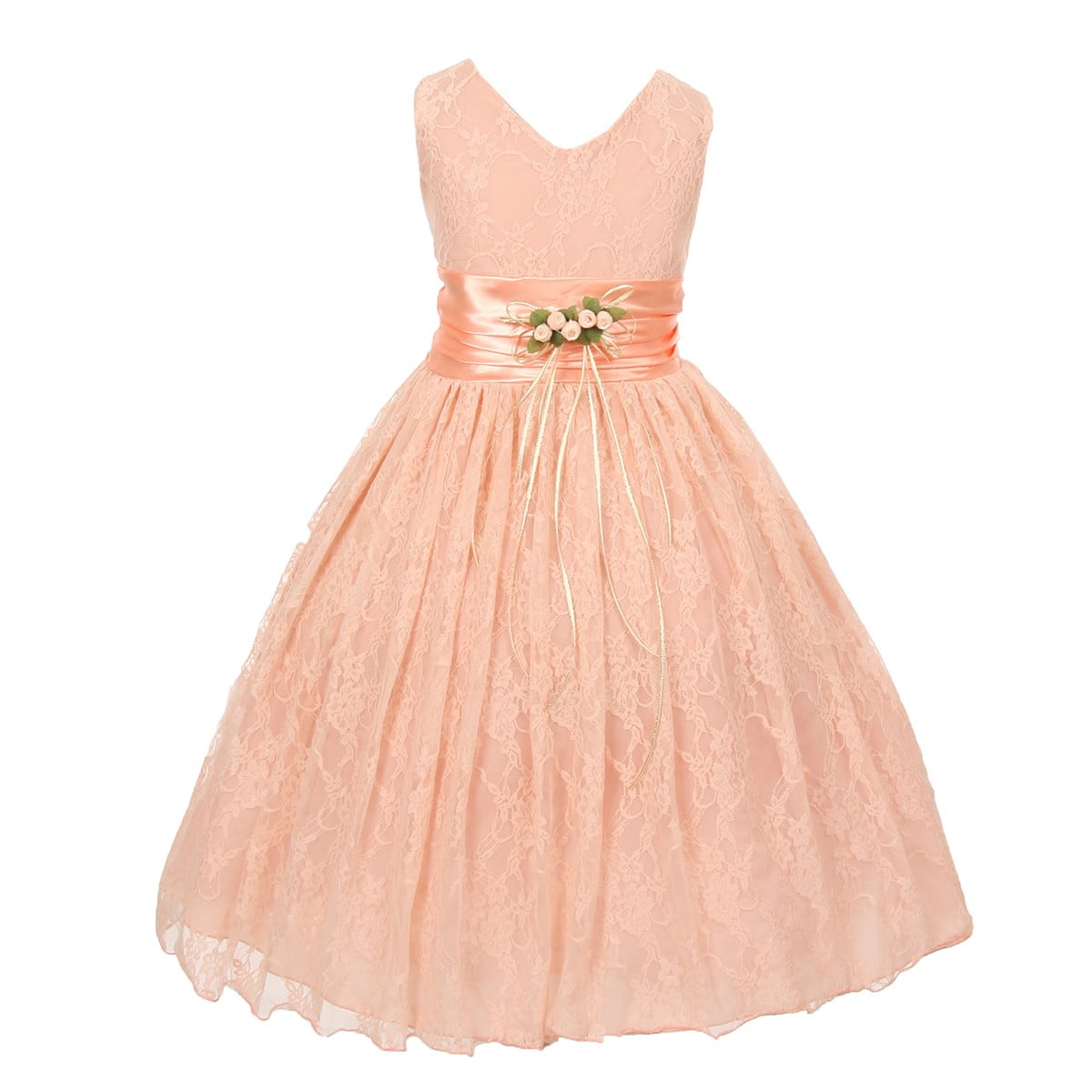 little girl peach dress