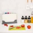 thumbnail image 7 of 4 pieces Color-Coded Thick Plastic Cutting Board Mats, Set of 4, Color Coded with Food Icons, Back Grip Underside by Topboutique, 7 of 7