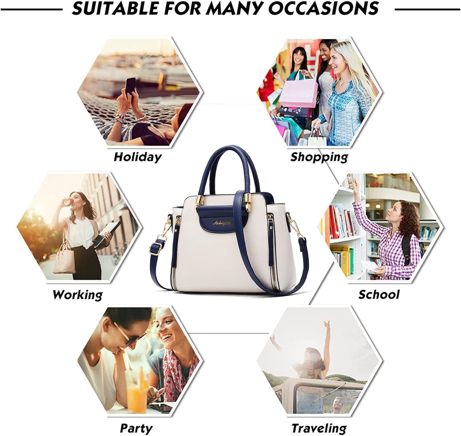 Purses and Handbags for Women Ladies Leather Tote Shoulder Bags Satchel Top Handle Satchel Purse in Pretty Color Combination