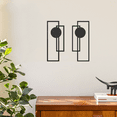thumbnail image 3 of HELLOYOUNG 15.7 inch 2pcs Black Metal Wall Art Set Outdoor Decorations Wall Hanging for Living Room/office Metal Wall Decor Strong artistic sense, 3 of 19