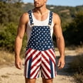 thumbnail image 2 of 250th Anniversary American Flag Bib Overalls for Men Loose Fit Patriotic Romper Shorts Casual Summer Festival Outfit for Independence Day Events, 2 of 4