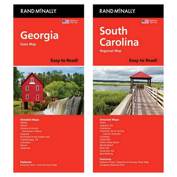 Rand McNally State Maps: Georgia and South Carolina (2 Maps)