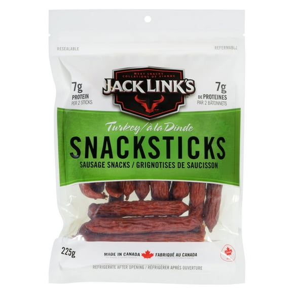 JACK LINK'S SNACKSTICKS TURKEY 225G, JACK LINK'S 225G TURKEY
