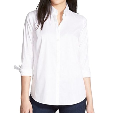 button knit down halogen womens shirt