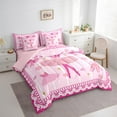thumbnail image 3 of Erosebridal Pink Baller Gril Bedding Sets Twin Size,Retro Flower Floral Comforter Sets with Sheets,Fariy Tale Bed in a Bag Twin Size For Princess,Microfiber Room Decor Reversible,7-Piece, 3 of 7