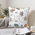 thumbnail image 6 of Kll Dino On A Skateboard Surf Decorative Throw Pillow Covers Velvet Soft For Couch Sofa Bedroom Living Room Outdoor -18"X18", 6 of 8