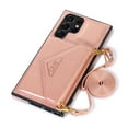 thumbnail image 2 of Samsung Galaxy S22 Ultra Case with Crossbody Wallet Case with Card Slots, Dteck PU Leather Kickstand Protective Cover with Lanyard Strap for Samsung Galaxy S22 Ultra 6.8 inch 2022,Rosegold, 2 of 5