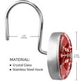 thumbnail image 3 of Christmas Snowflakes Shower Curtain Hooks （Set of 12） for Home Hotel Shower Rods Bathroom Crystal Glass Print Stainless Steel Round Curtain Hooks, 3 of 5