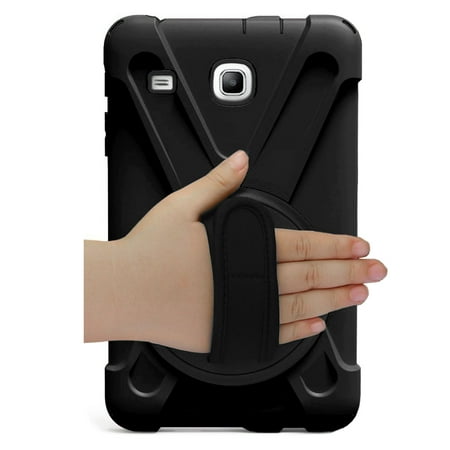 KIQ Galaxy Tab E 8.0 Case, Shockproof Shield Cover Screen Protector for Samsung Galaxy Tab E 8.0 SM-T377 [Black]
